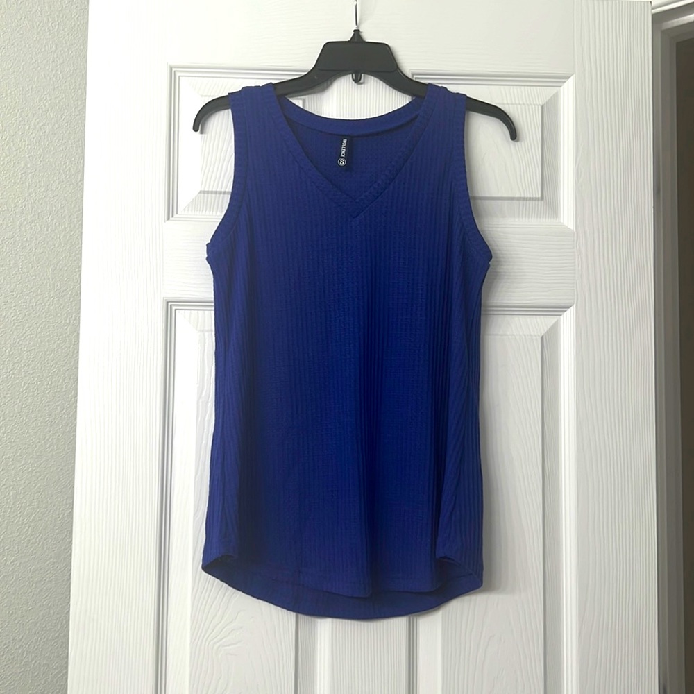 IWOLLENCE Womens Waffle Knit V Neck Tank Top